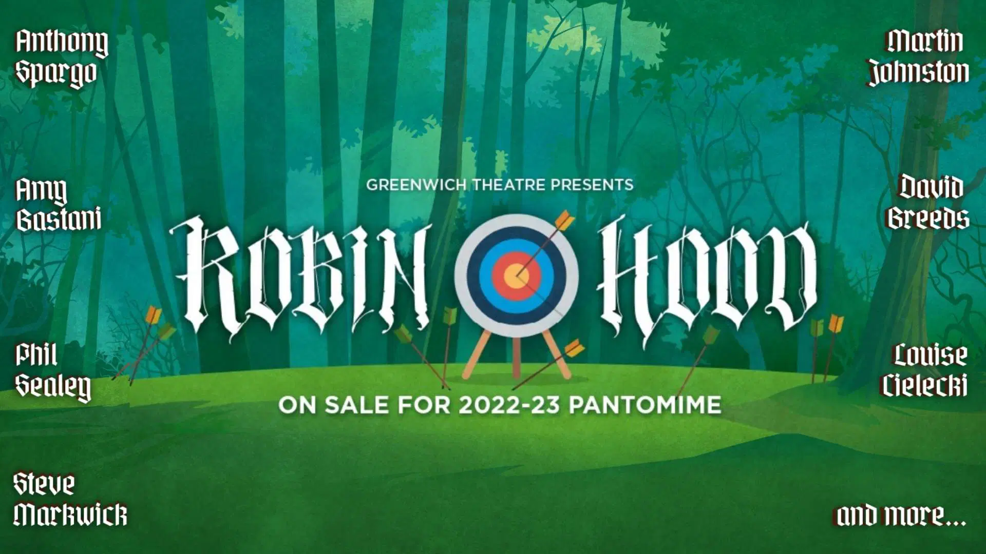 Robin Hood Poster - forest setting with archery board
