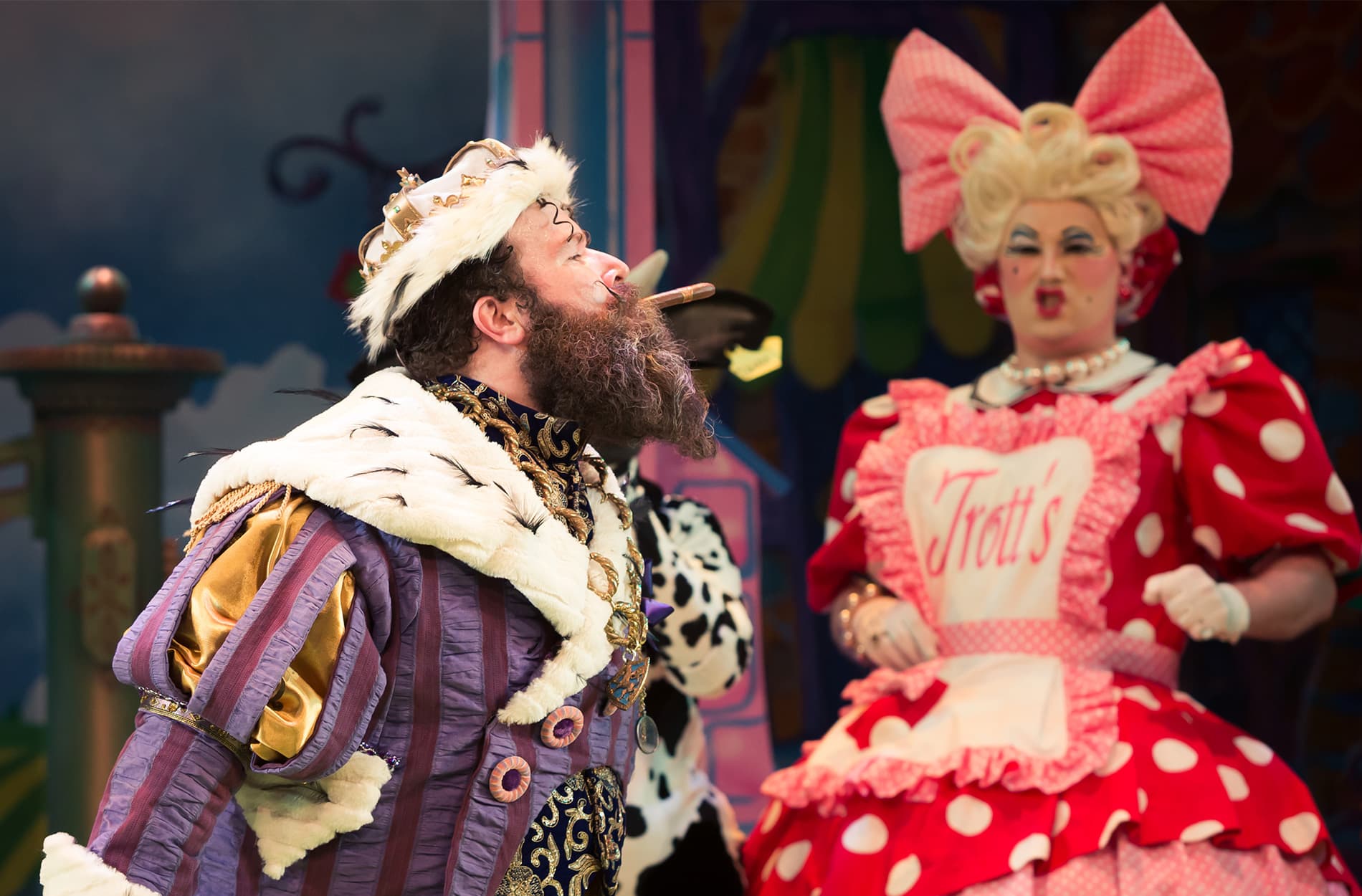 Phil Sealey as King Norbert In Jack and the Beanstalk at Colchester Mercury Theatre